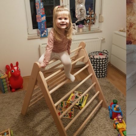 Spaß beim Klettern.